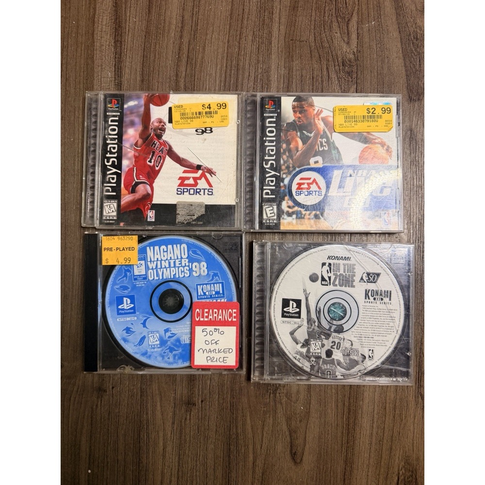 PS1 Sports Game Lot NBA Live 98 99 Olympics In The Zone 4 Games